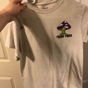 Street wear short sleeved white and colorful back T-shirt